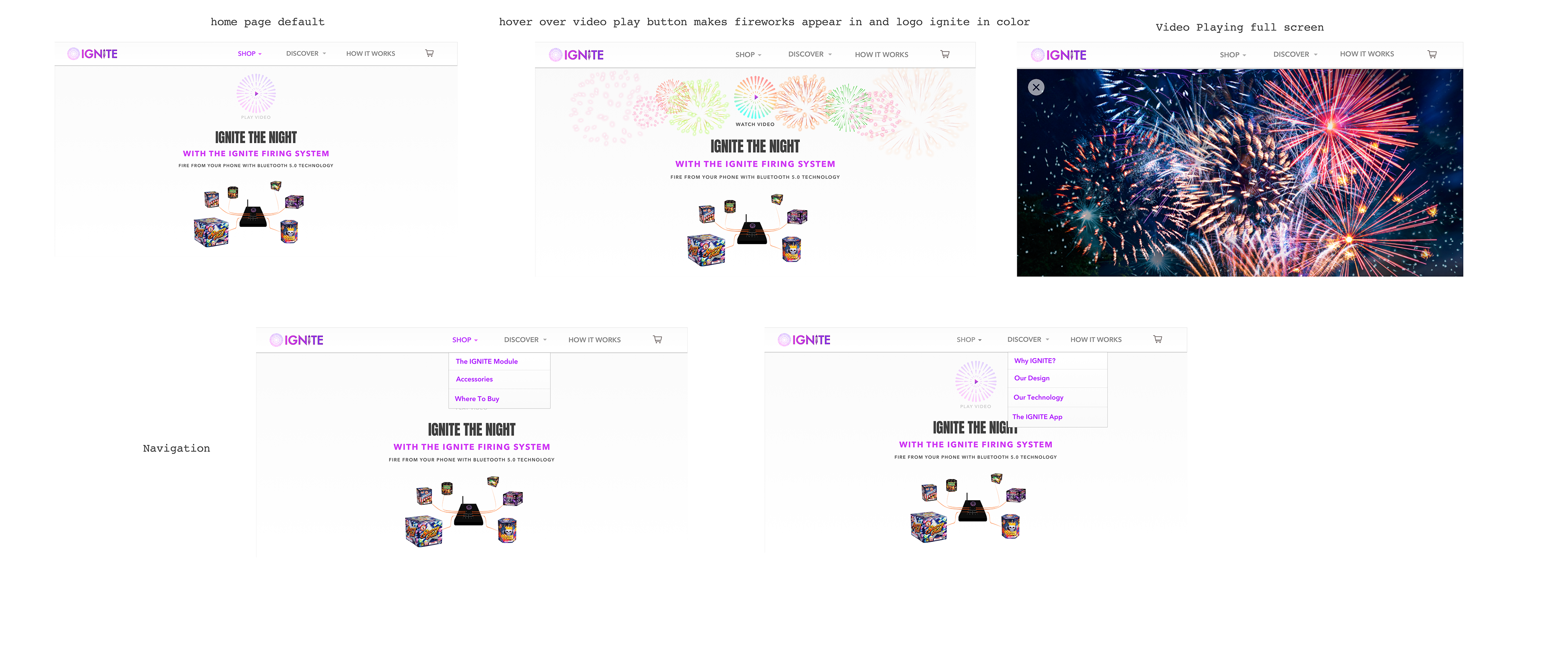 IGNITE launch-site interaction and visual directions