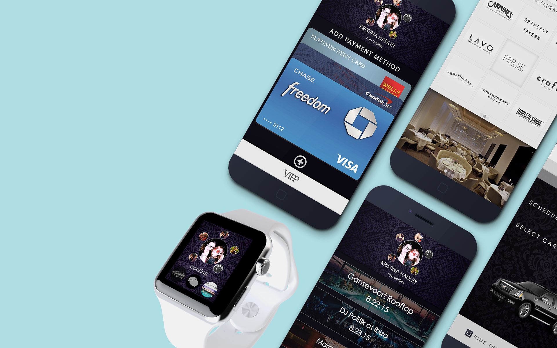 VIPP nightlife experience across mobile and watch surfaces