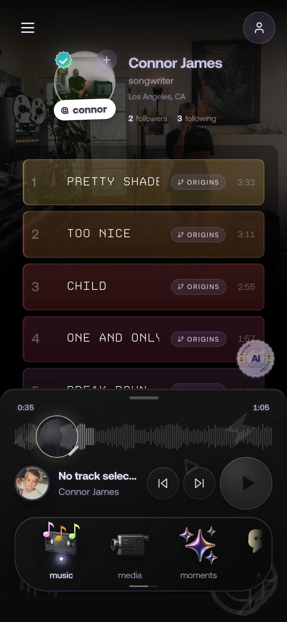 Casset artist world on mobile