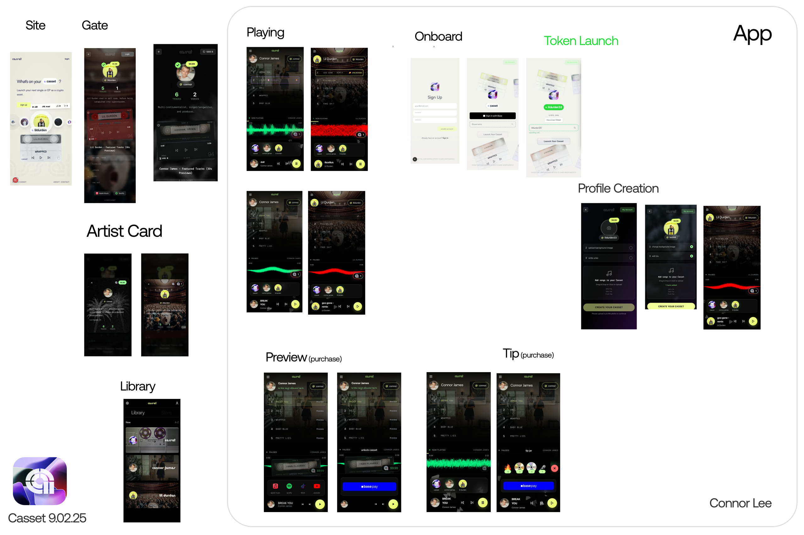 Casset Base-network UX/UI overview