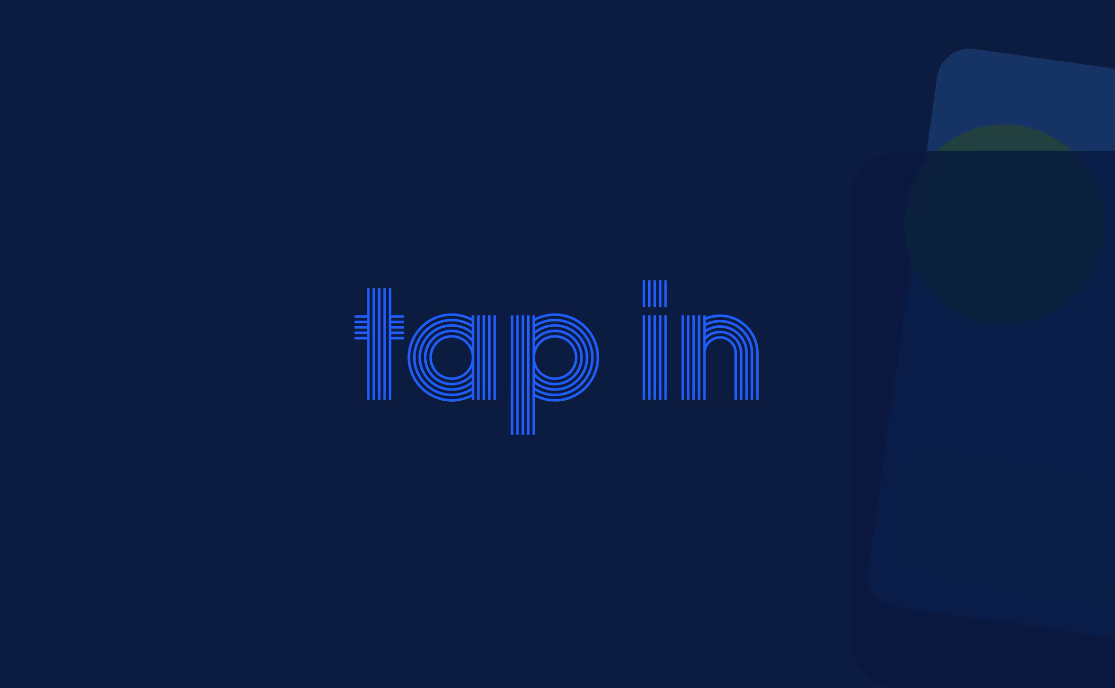 ETRNL stretched brand typography reading tap in