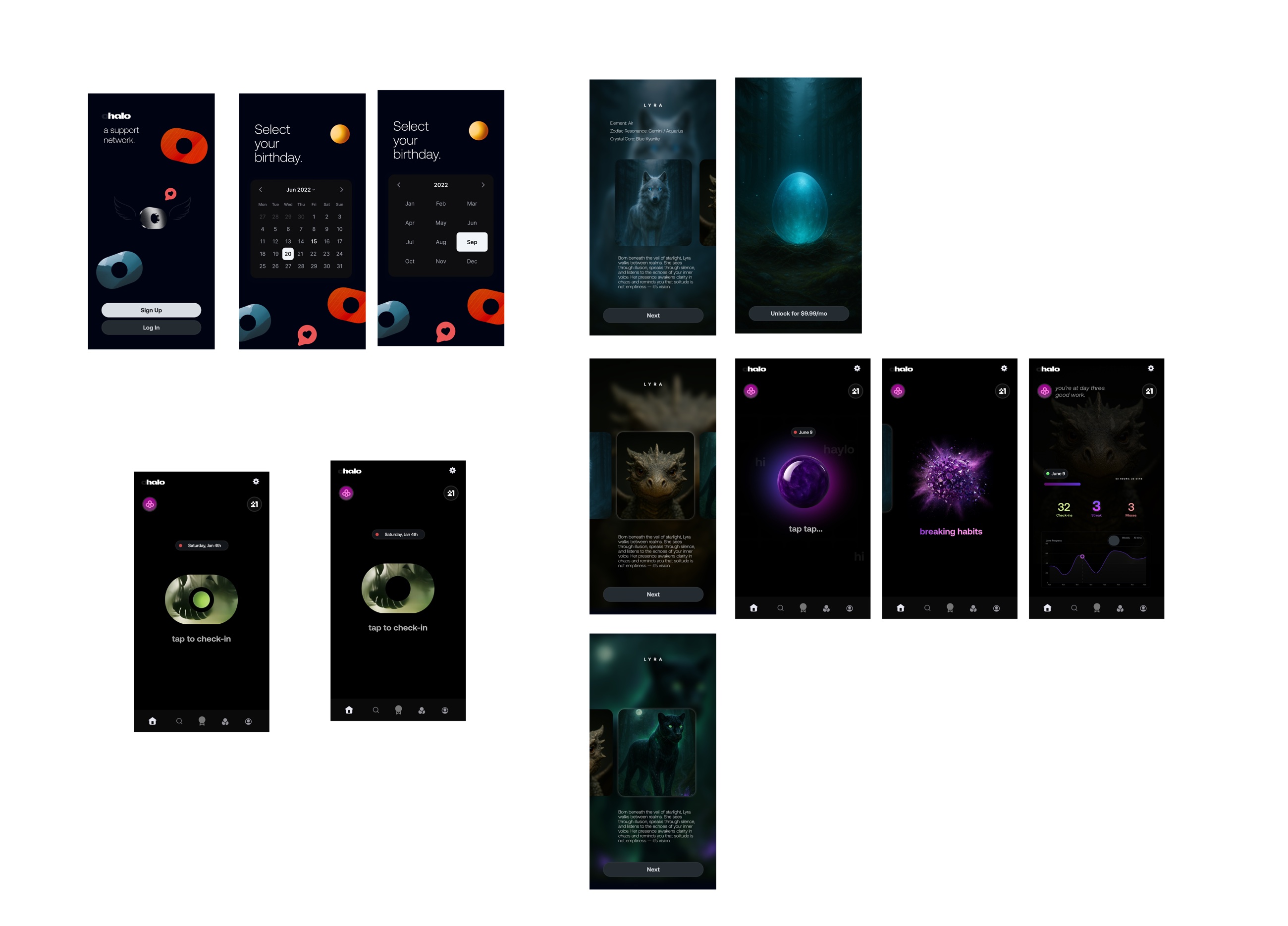 Habit Halo full app flow