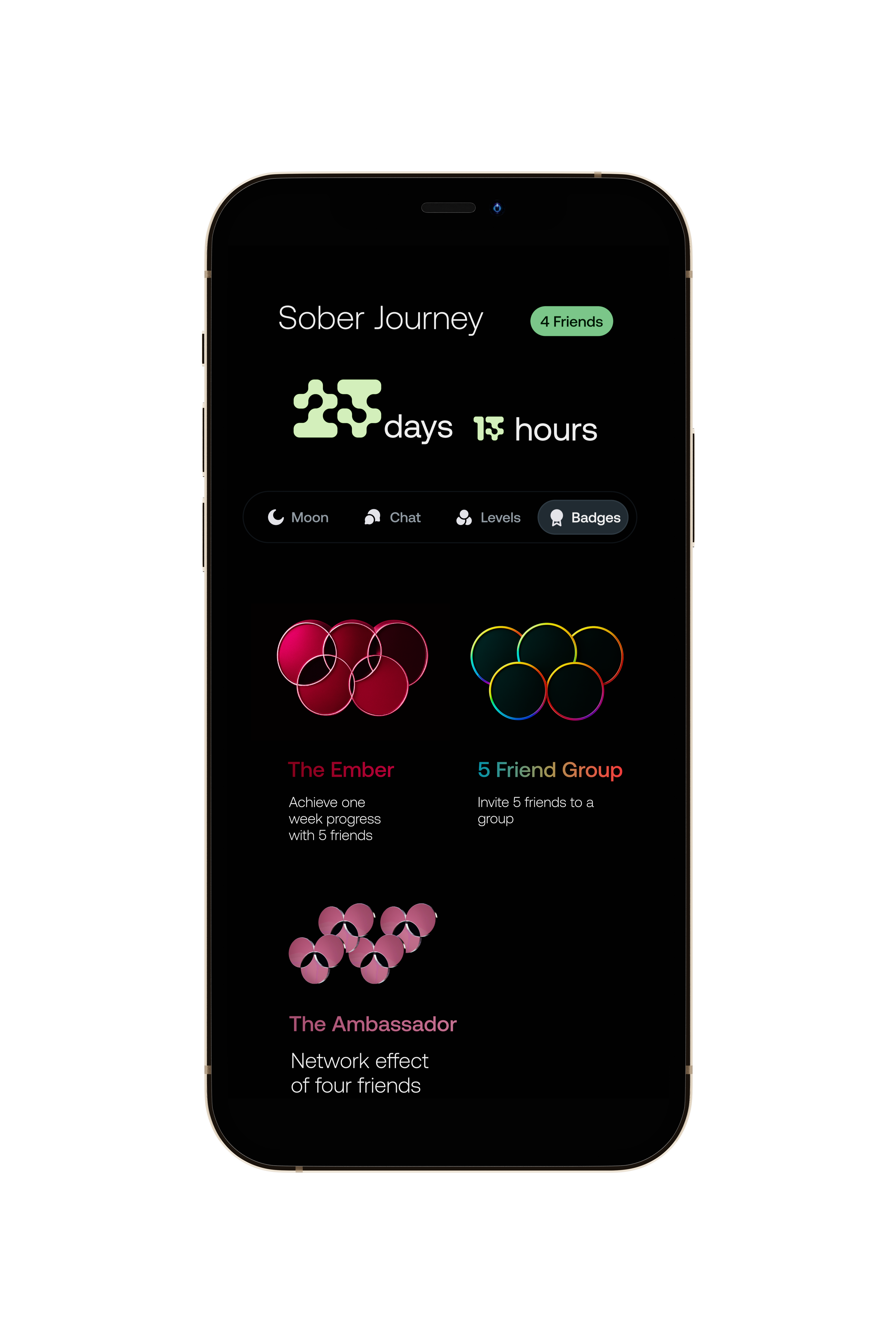 Habit Halo badges and social milestones