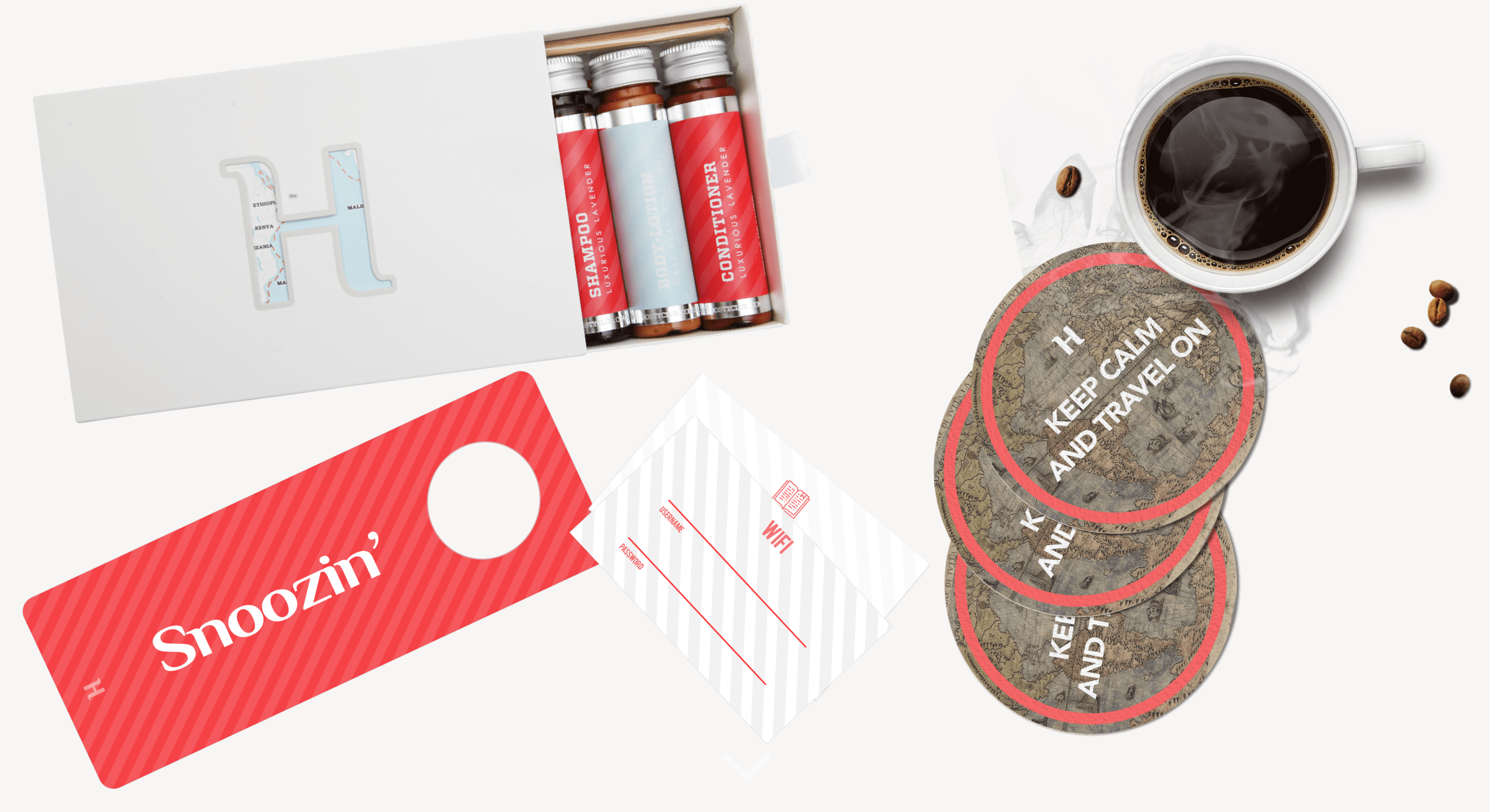 Welcome kit contents flatlay