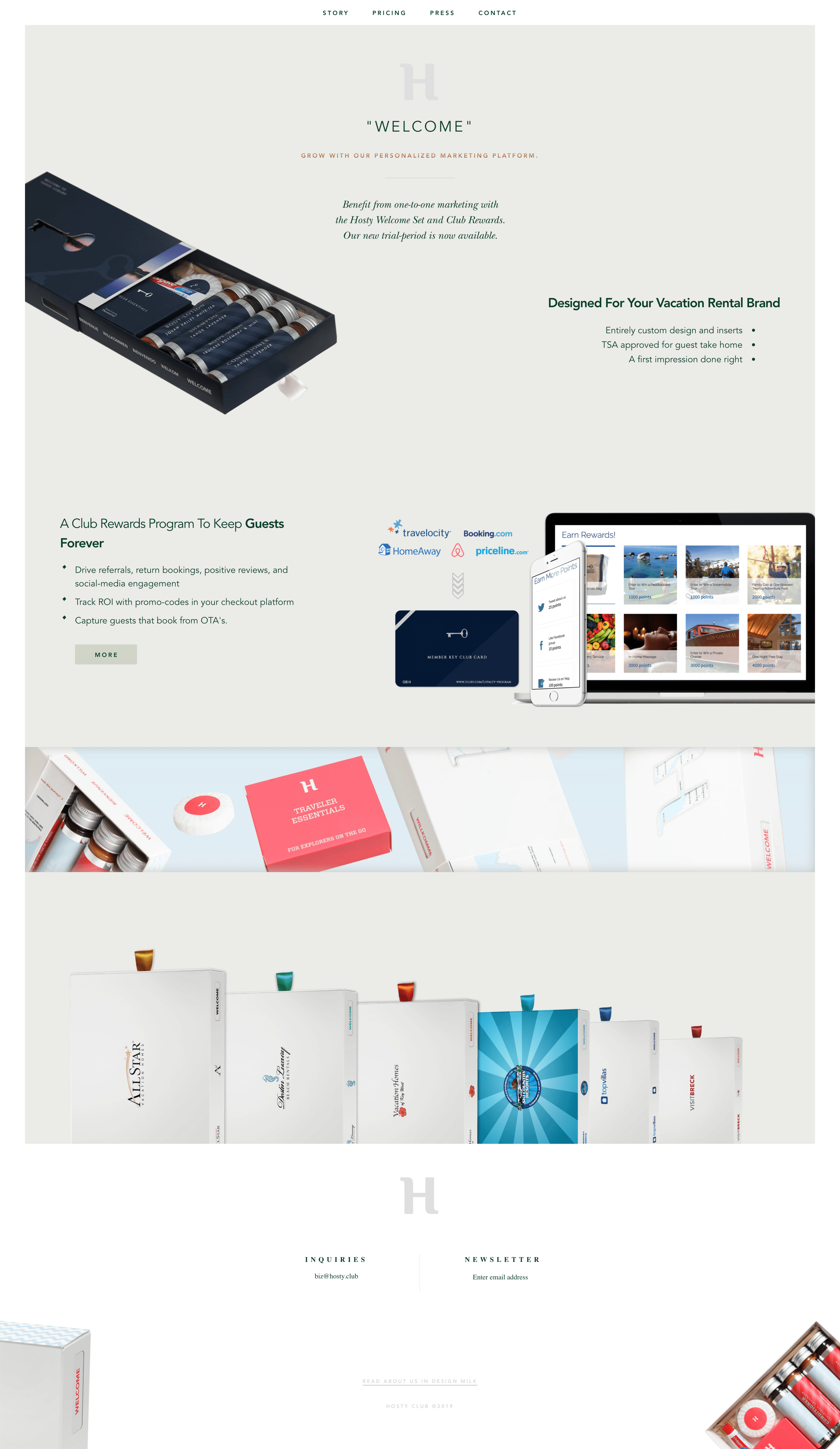 Hosty Club printed materials