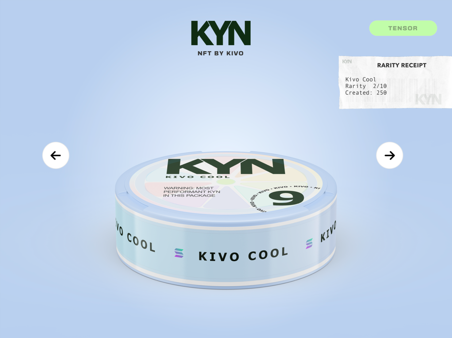 KYN Kivo Cool collectible product card