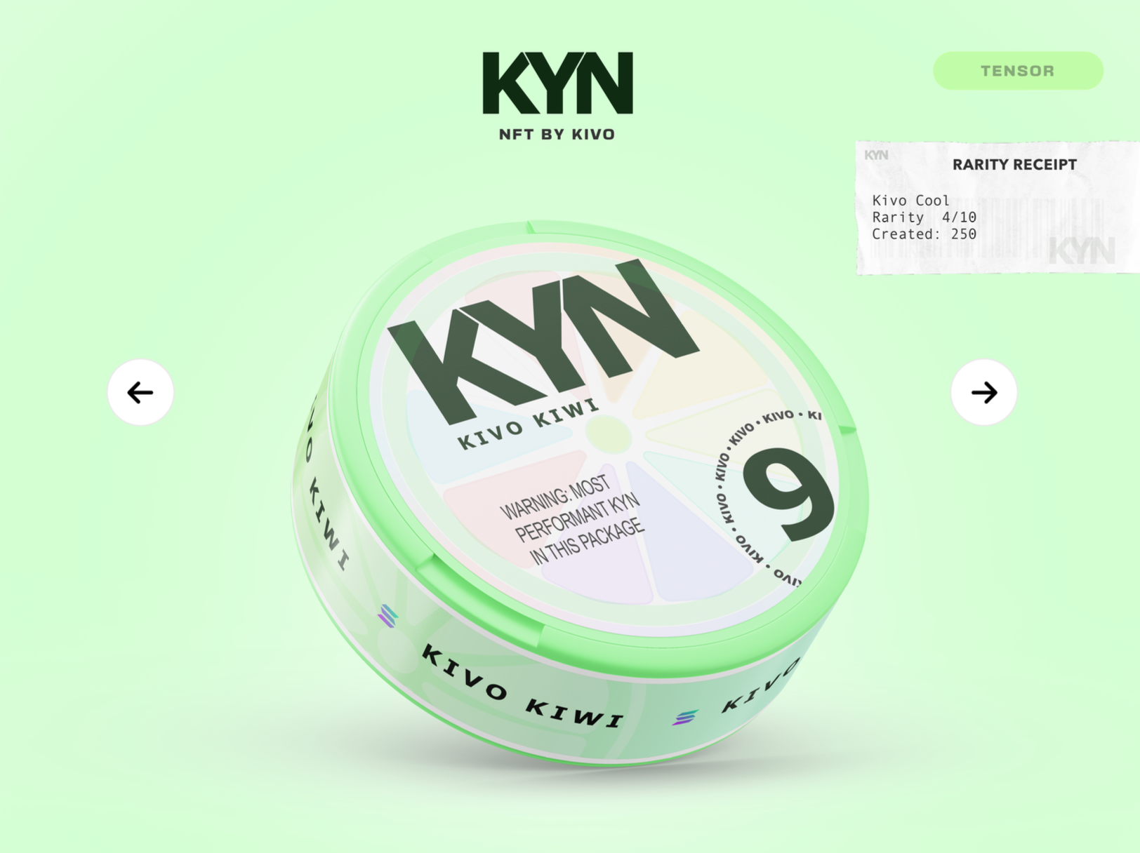 KYN Kivo Kiwi collectible product card