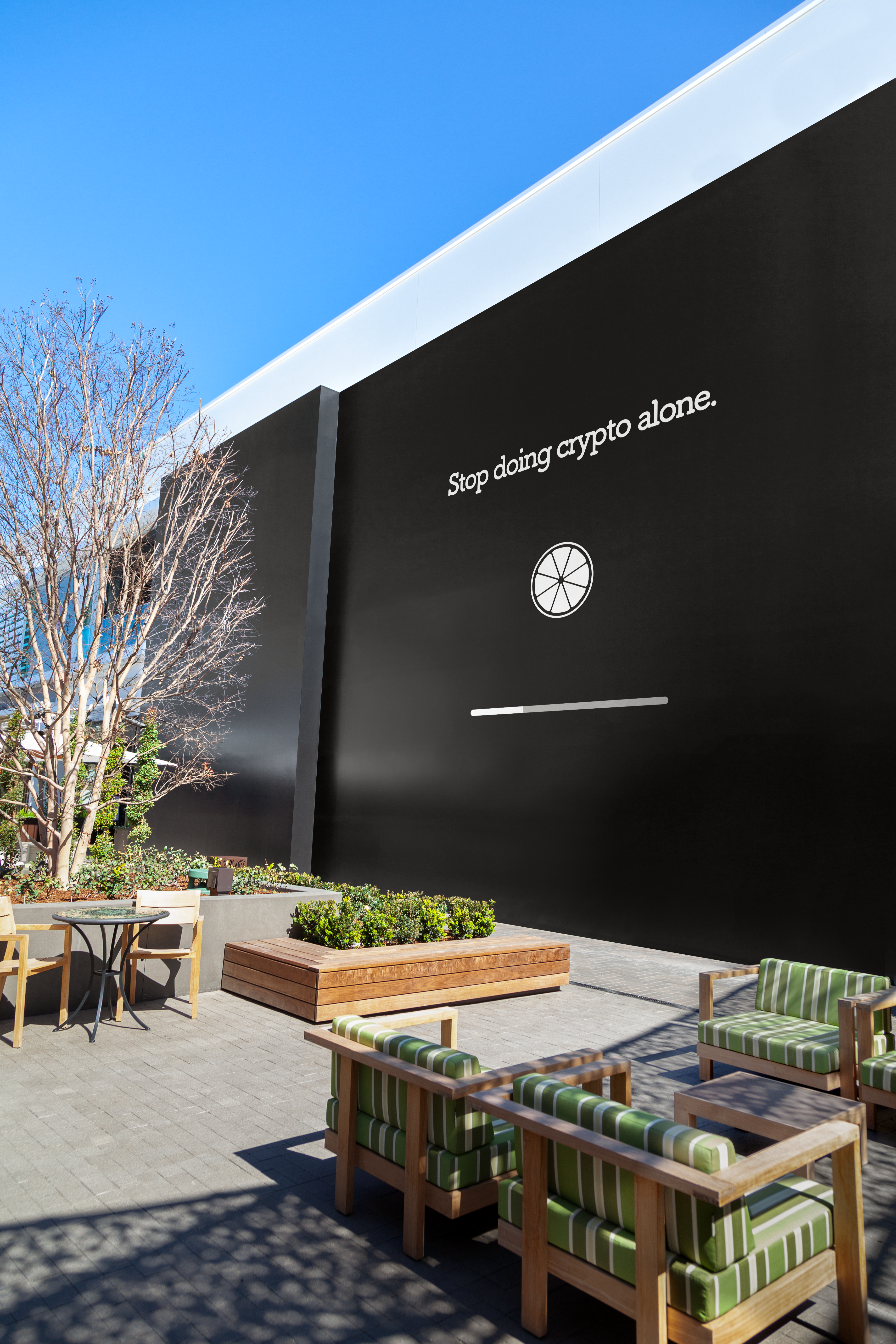 Kivo outdoor campaign wall - stop doing crypto alone