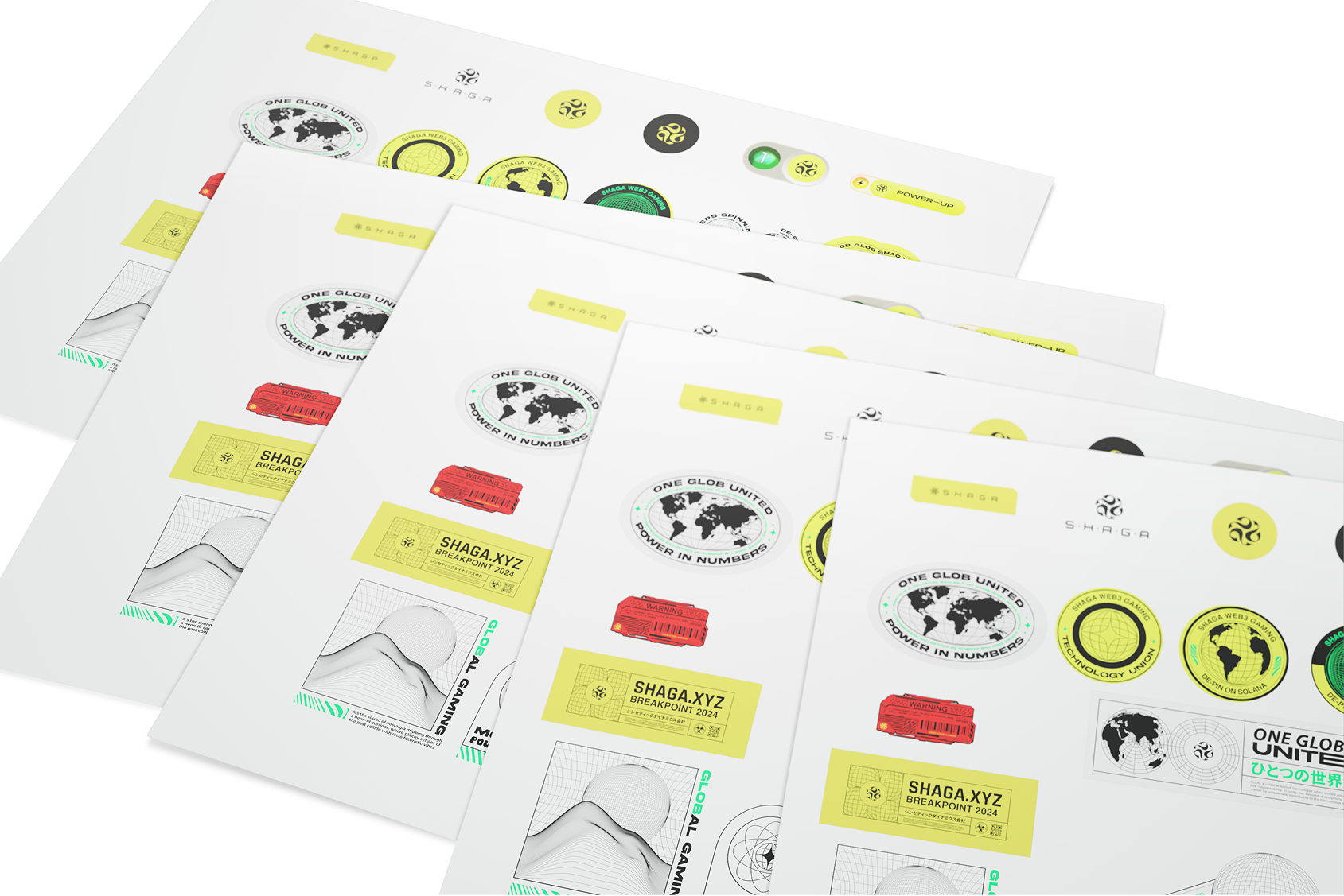 Shaga identity and sticker system