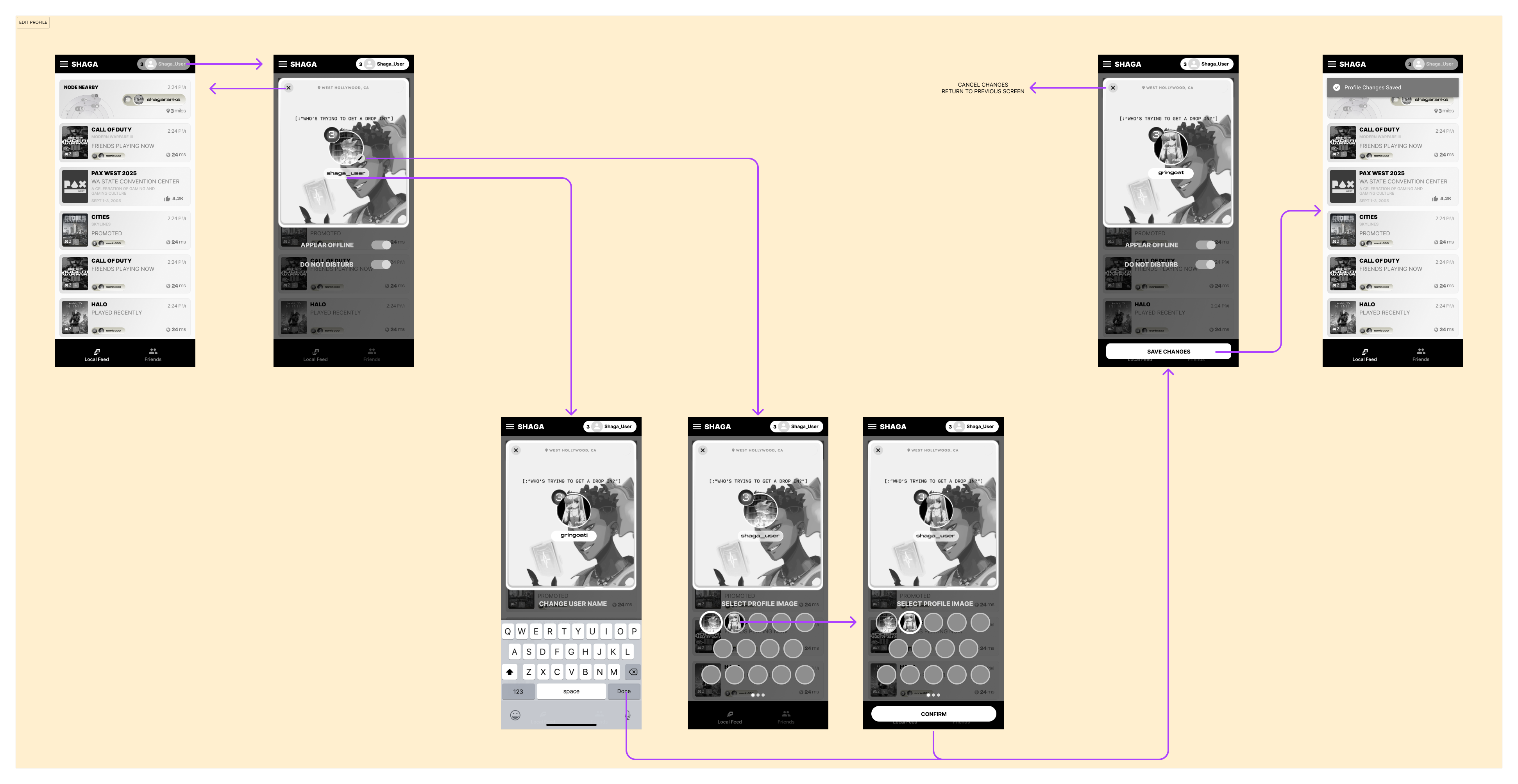 Shaga edit profile flow