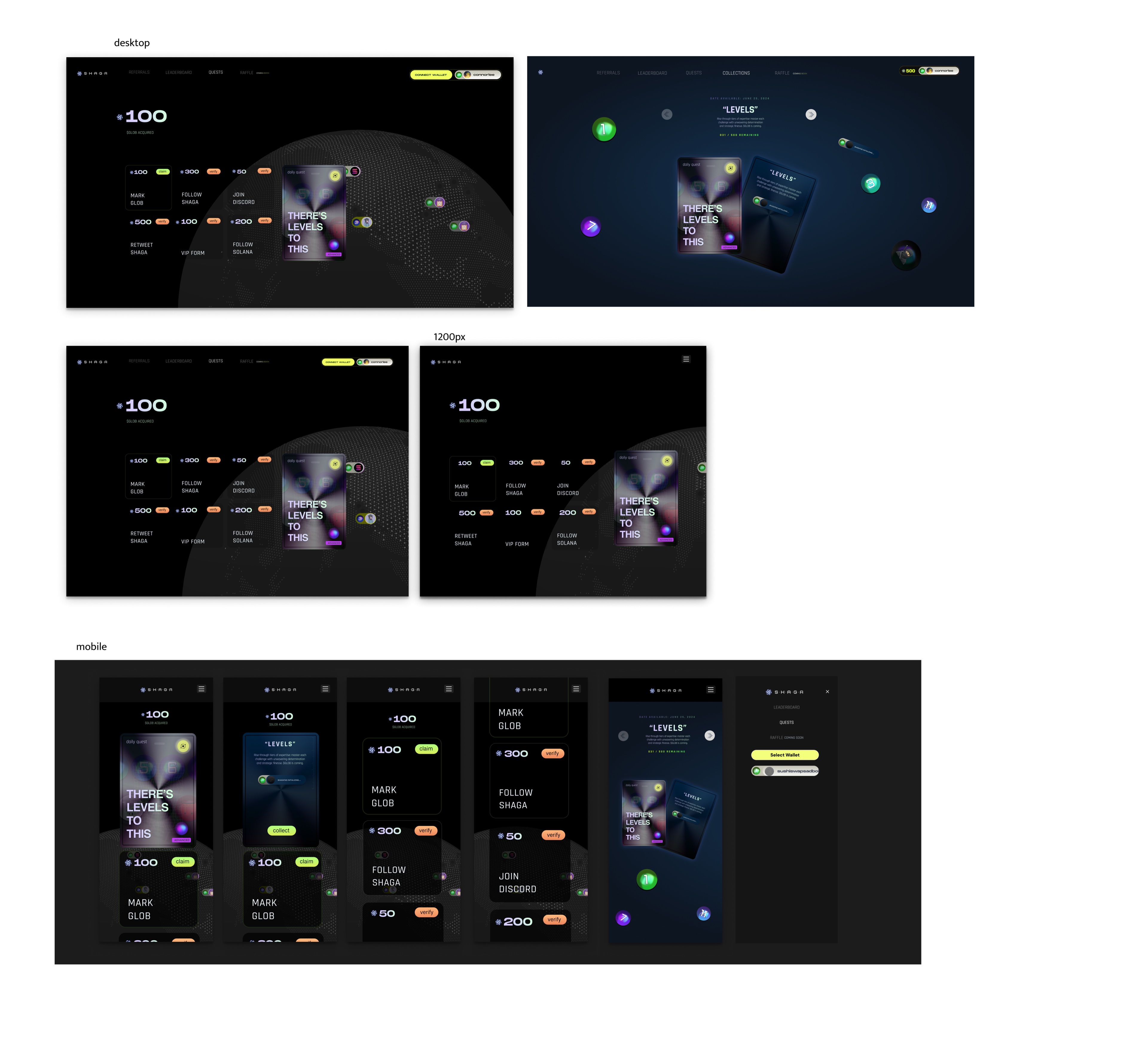 Levels quest interface