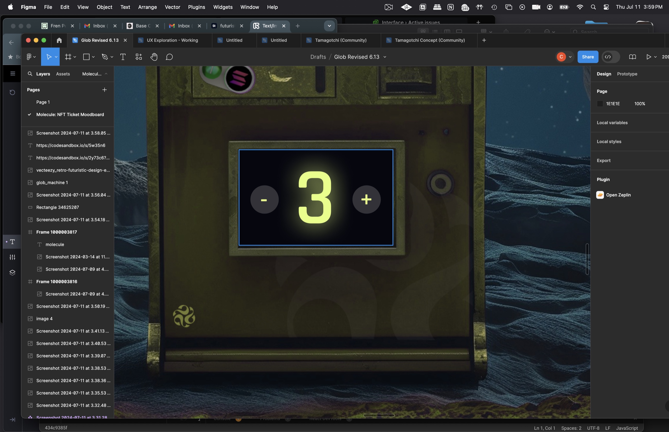 Working Shaga Glob arcade-counter interaction exploration