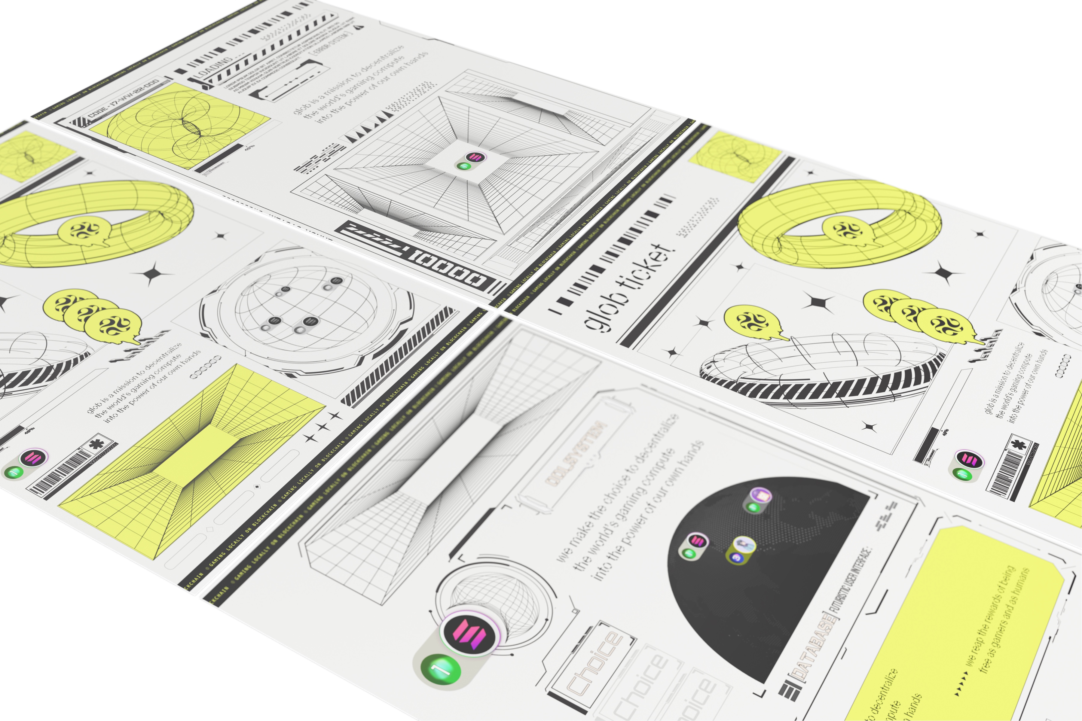 Shaga Glob raffle-ticket collectible mockups