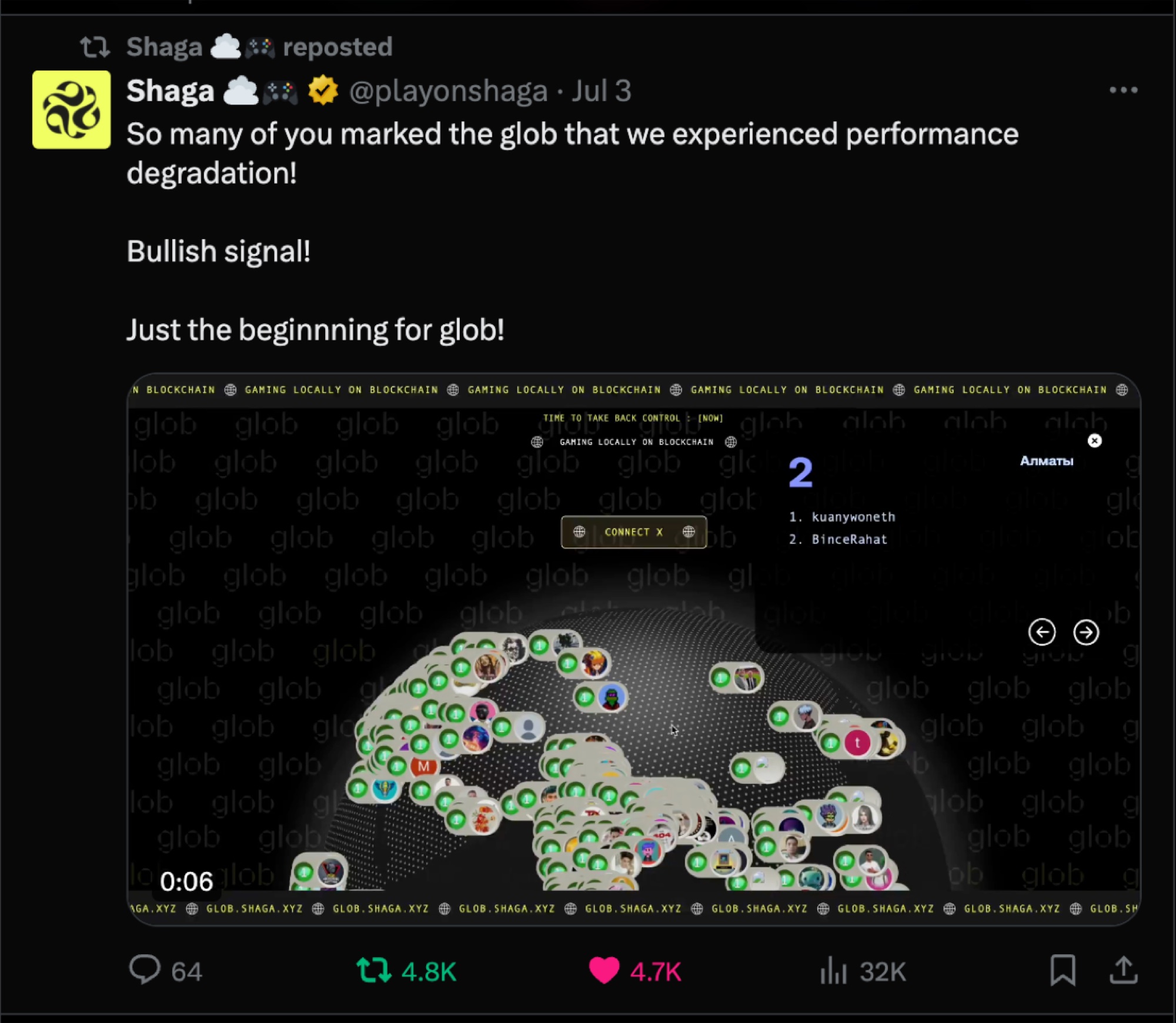 Shaga community response to the Glob launch