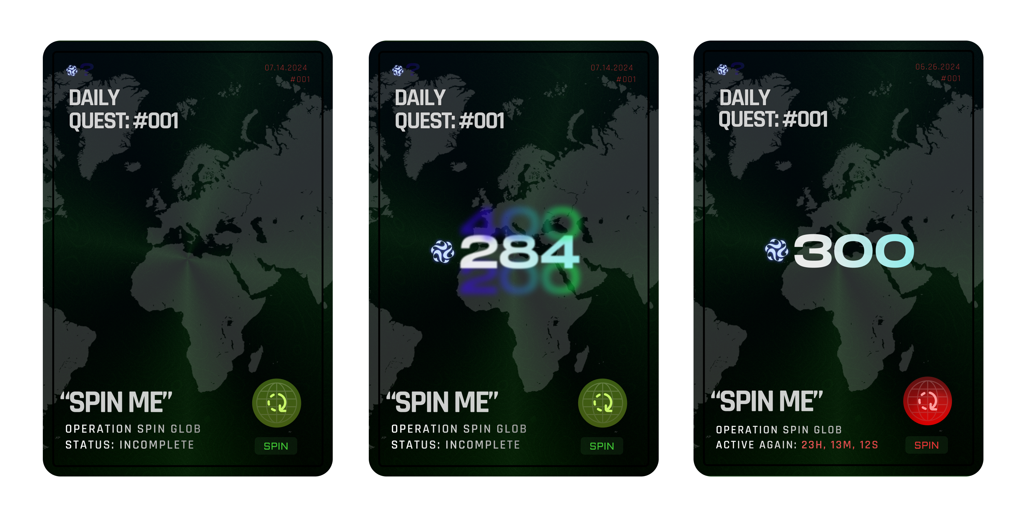 Spin Glob daily quest animation storyboard