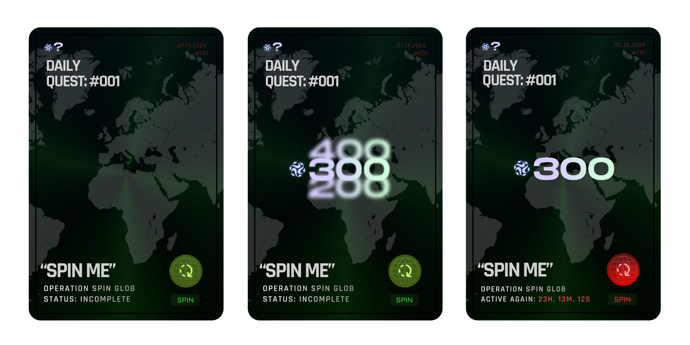 Shaga GLOB daily quest interaction states