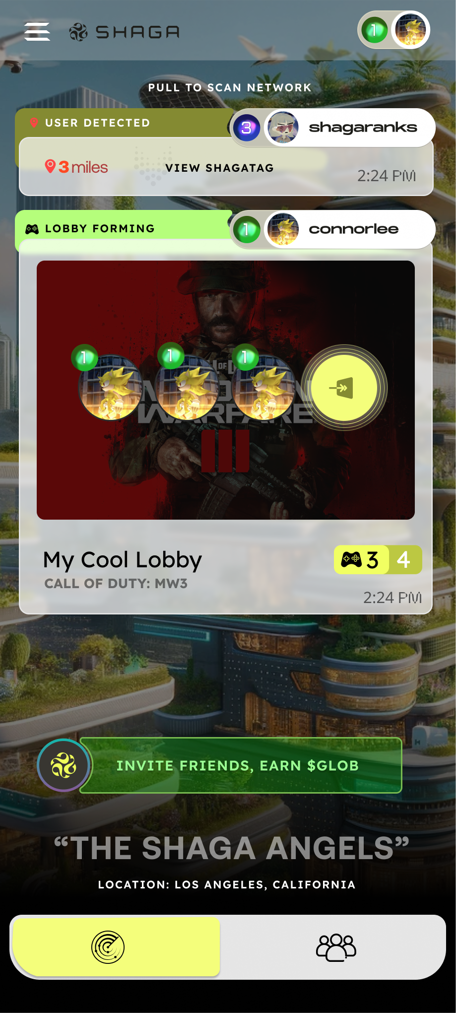 Shaga location-aware lobby-forming discovery state