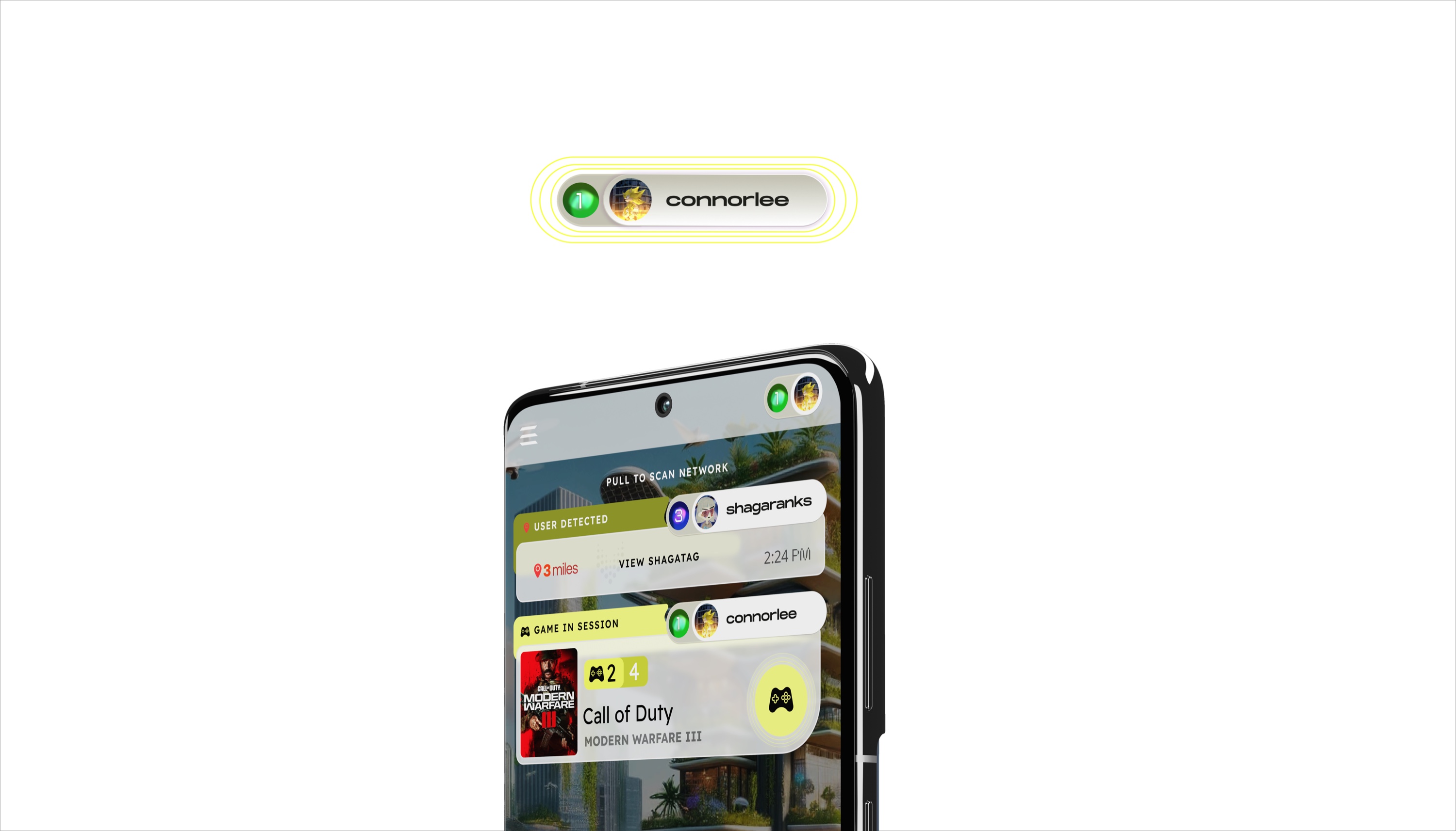 Shaga mobile social presence interface