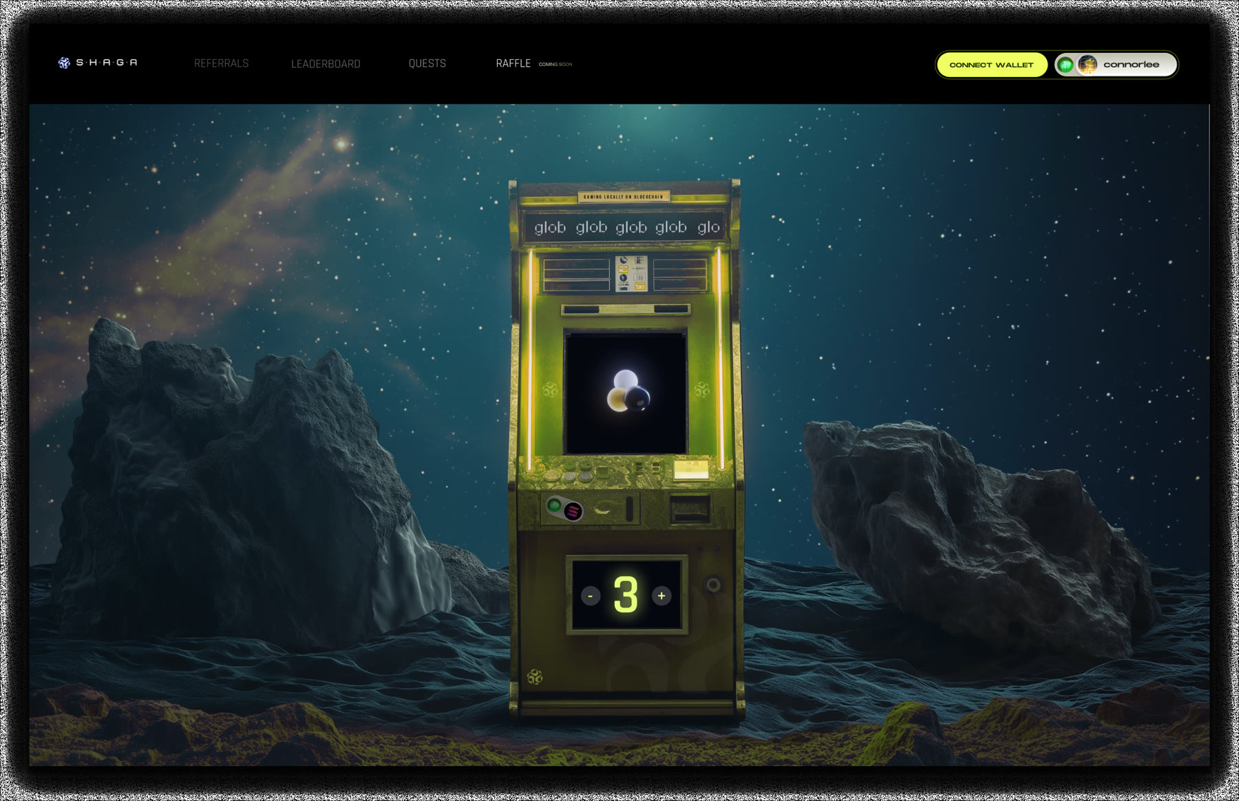 Shaga Molecule launch experience on desktop