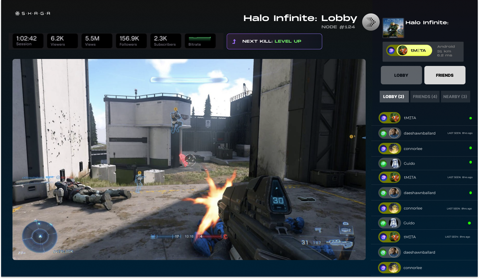 Shaga Node game lobby interface
