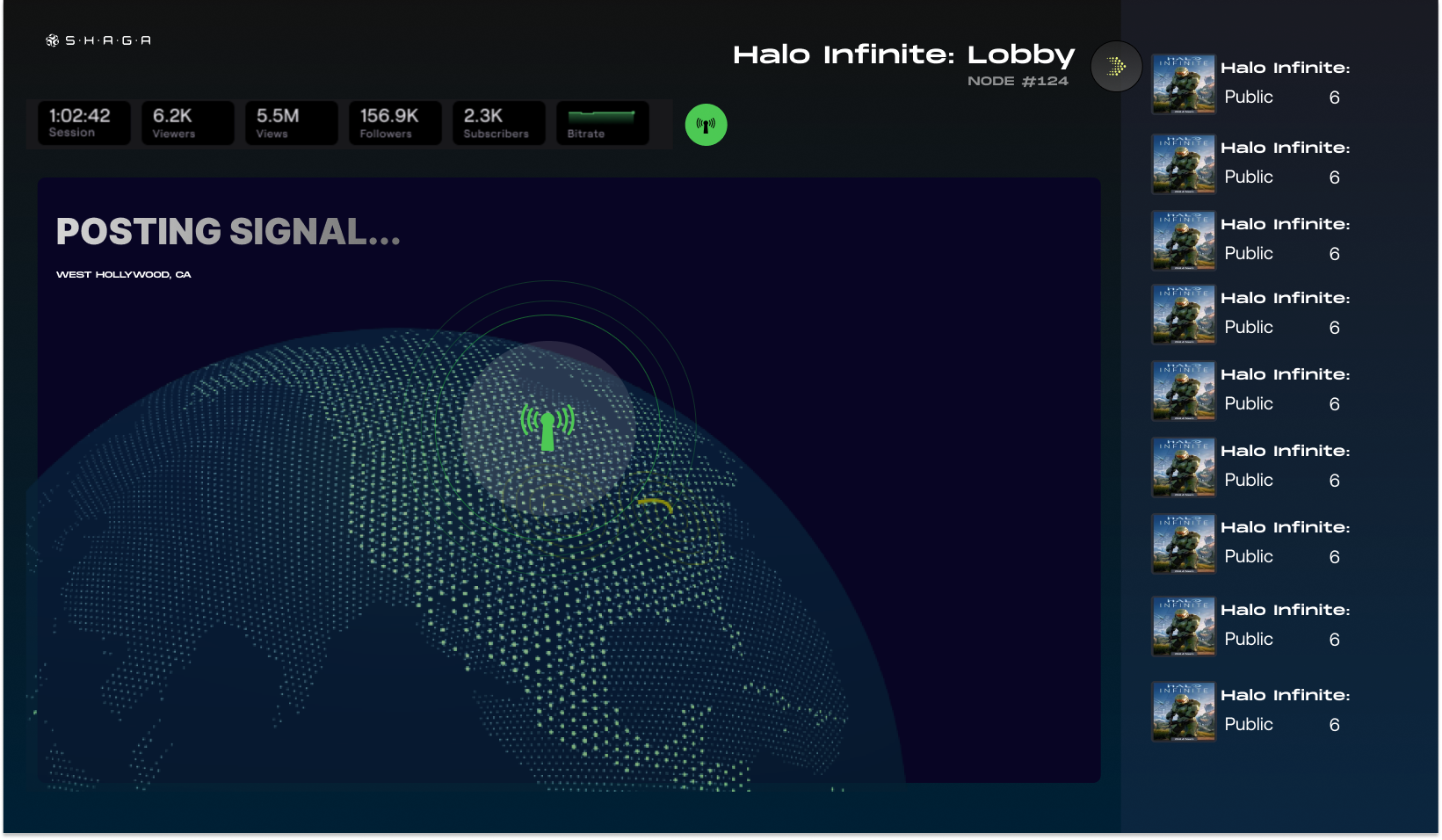 Shaga Node posting signal interface