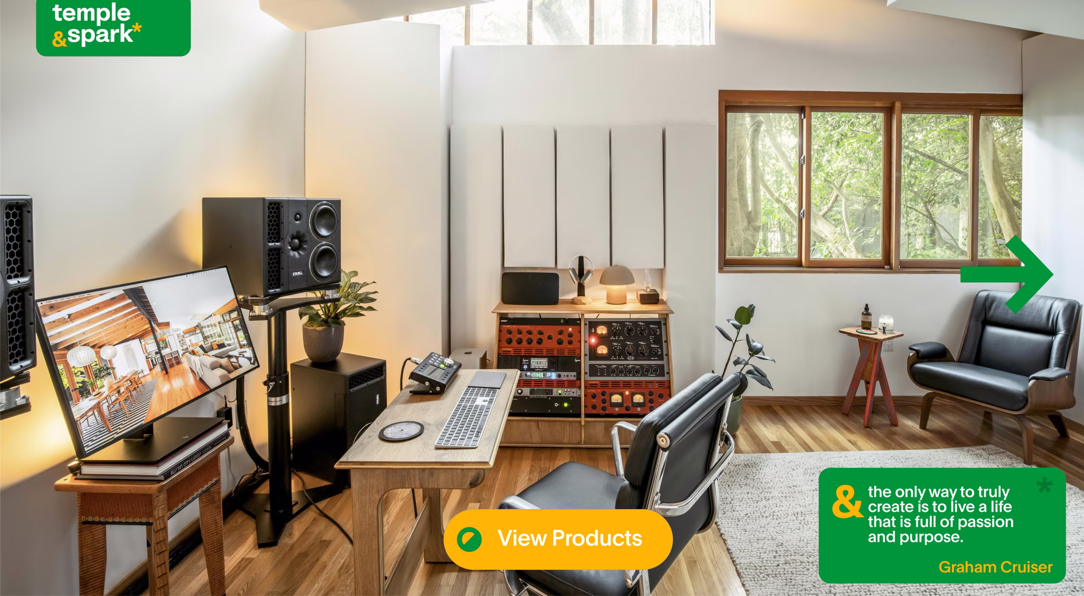 Shop the Studio editorial commerce experience for Temple & Spark